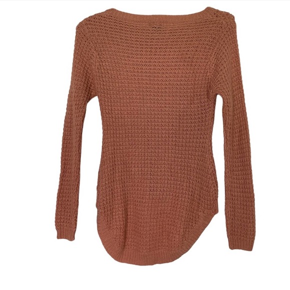 LOVE By Chesley Burnt Orange Cotton Knit Sweater Shirt Sz L - Picture 2 of 4